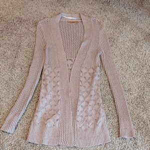 Belldini Women's Open Knit Cardigan - Khaki